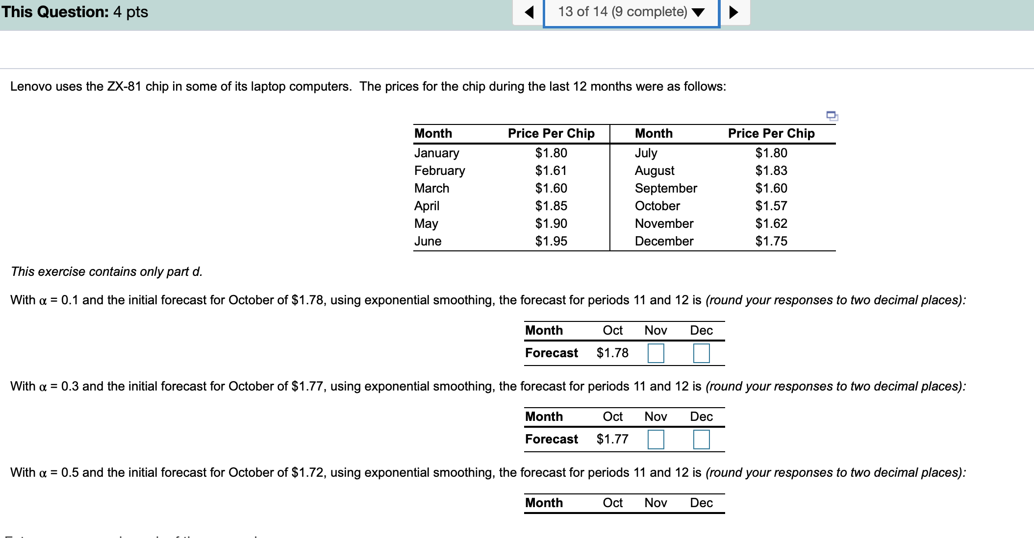 Please help me answer this question This Question: 4 pts 13 of