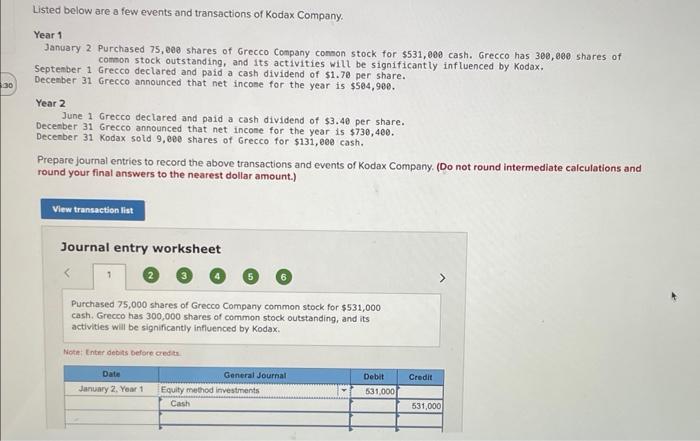  help fast please! Listed below are a few events and transactions