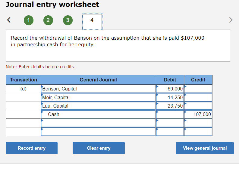 ratio (in percents: Meir, 30%; Benson, 20%; and Lau, 50%). The partnership's