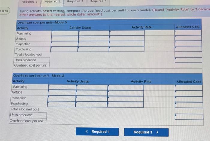 The activities, costs, and cost drivers associated with processes follow. Additional production