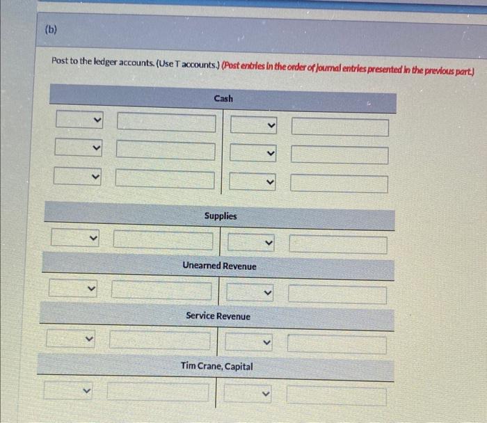 following transactions occurred: Apr. 6 Purchased supplies for $1,540 cash. 15. Repaired