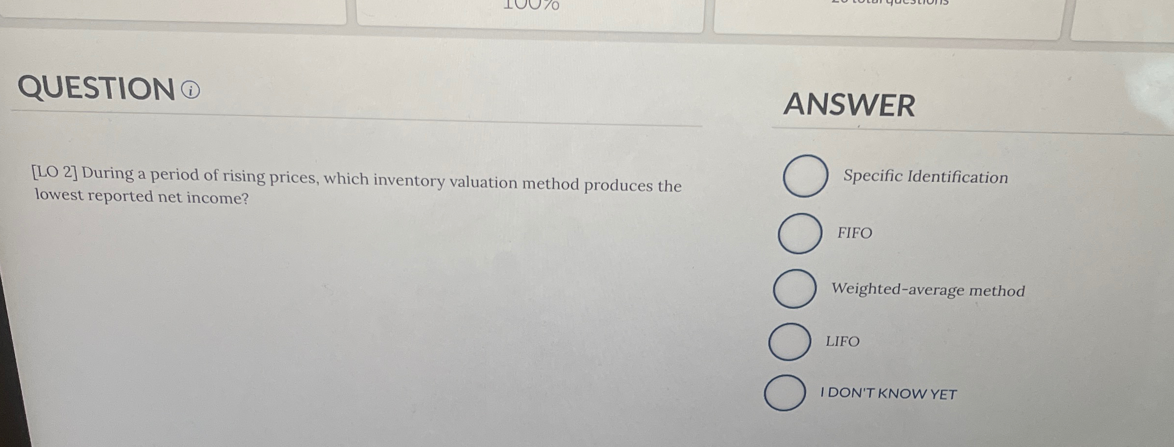  QUESTION (i) ANSWER [LO 2] During a period of rising prices,