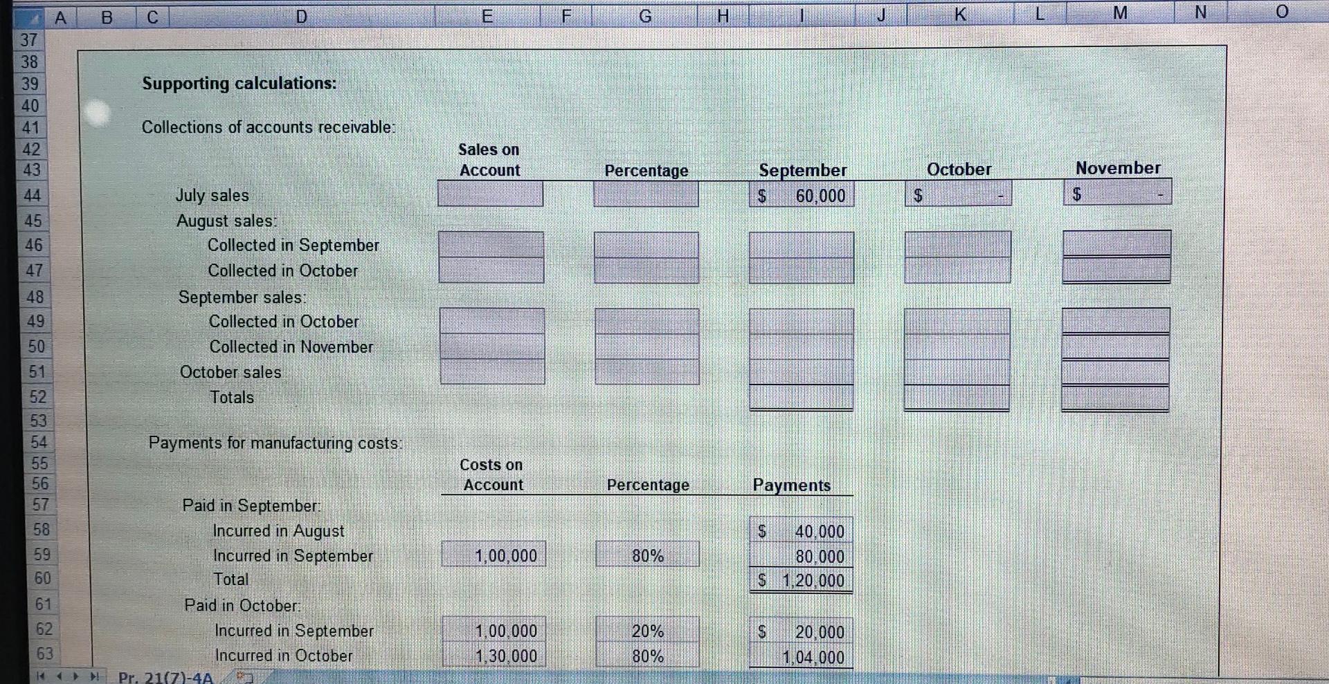 three months. You are presented with the following budget information: $20 VE
