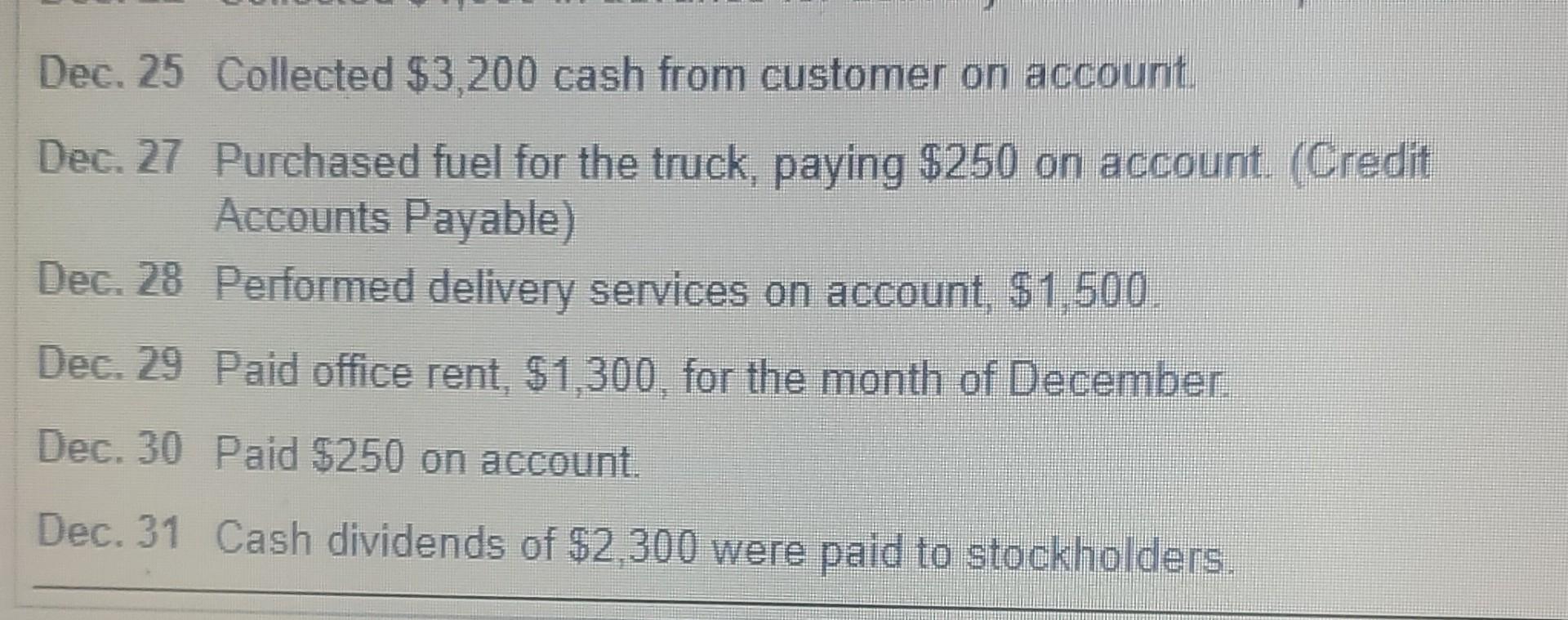 Rent Expense 4 X Uffice Supplies Prepaid Insurance Truck Accumulated Depreciation-Truck Accounts