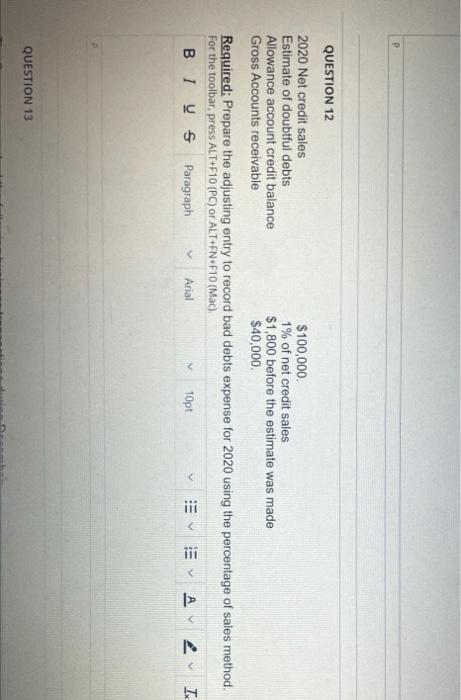 please solve question 12 fast pleaaasseee D QUESTION 12 2020 Net credit