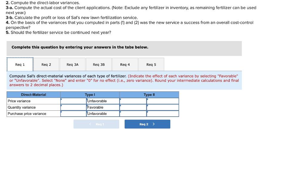 Analysis; Service Business (L0 10-1, 10-3) Sal Amato operates a residential landscaping