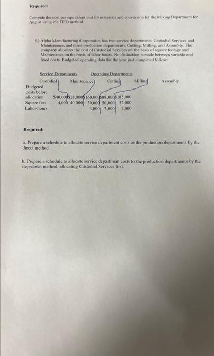 Question 5 please a and b. Please show how you get each