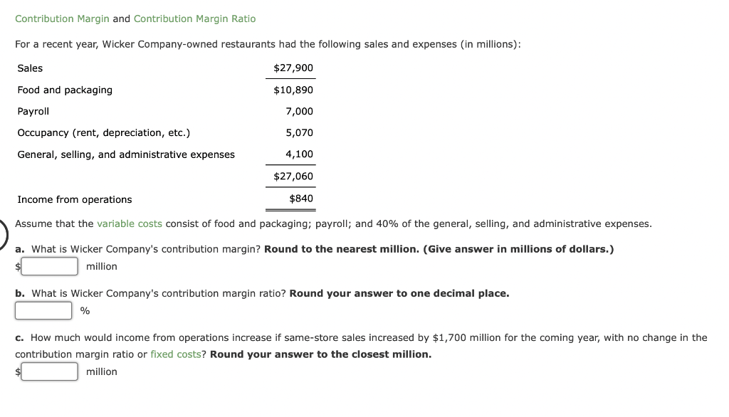 have the following operating data: a. Compute the operating leverage for Beck
