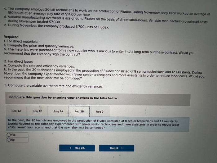 Fludex, as follows: Direct materials Direct labor Variable manufacturing overhead Total standard