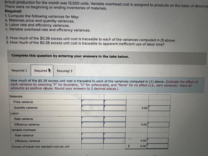 products. The standards relating to one of these products are shown below,