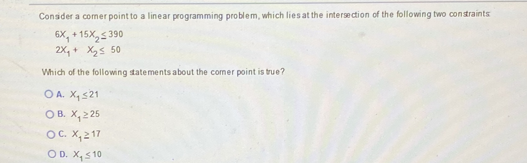 Please help I need help Consider a corner point to a linear
