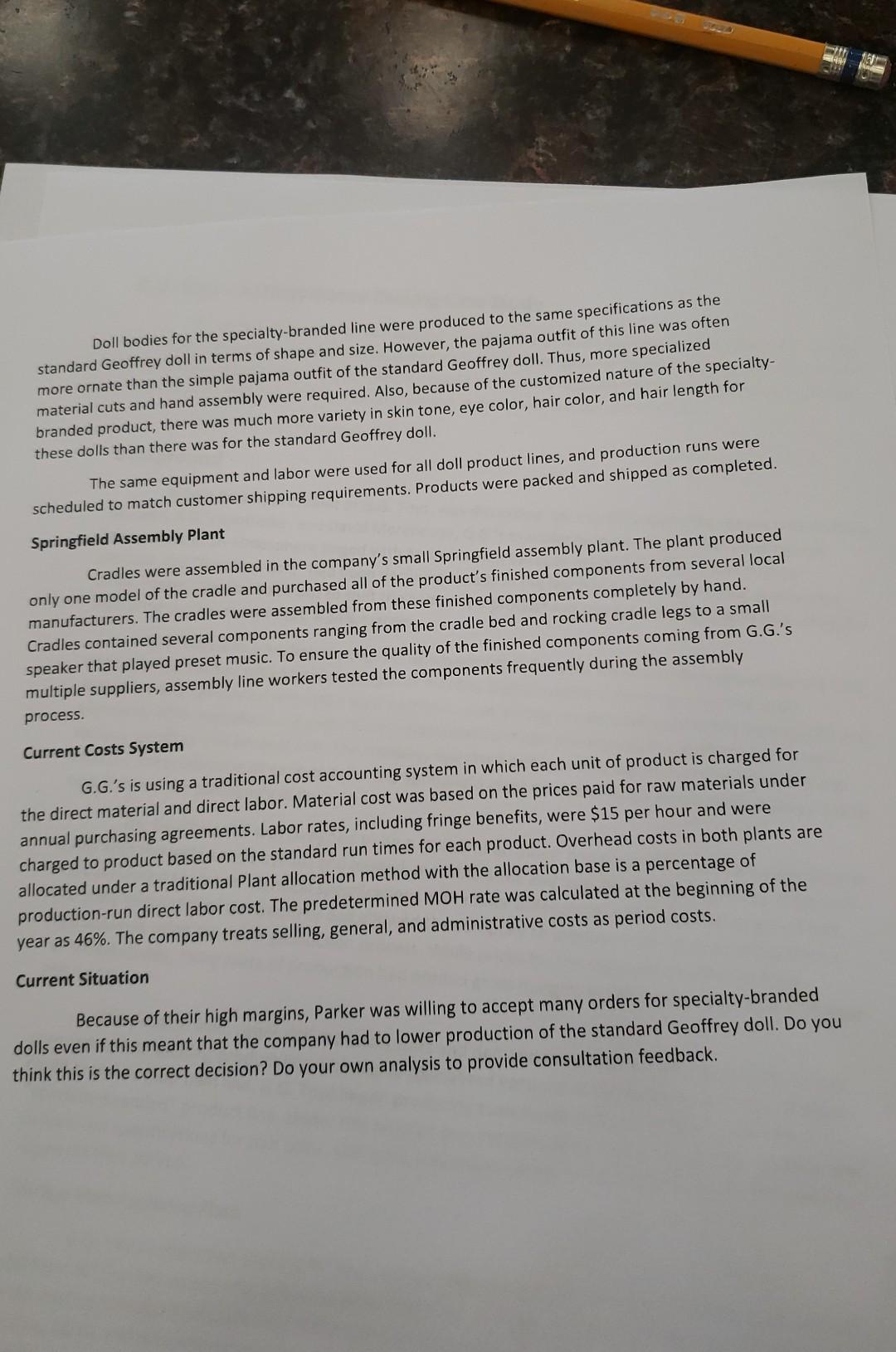 plant and the Springfield plant? (What method - traditional plant predetermined MOH