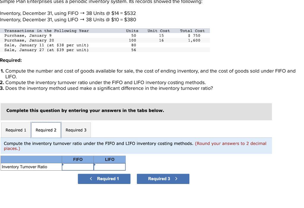 the LIFO/FIFO Choice on Inventory Tu Ratio [LO 7-2, LO 7-3, LO