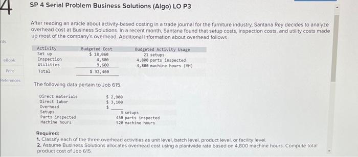 SP 4 Serial Problem Business Solutions (Algo) LO P3 (Please Help) SP