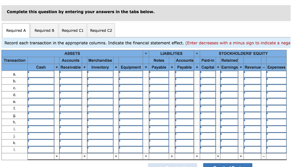 and calculate financial statement amounts LO 2, 6, 7 The transactions relating