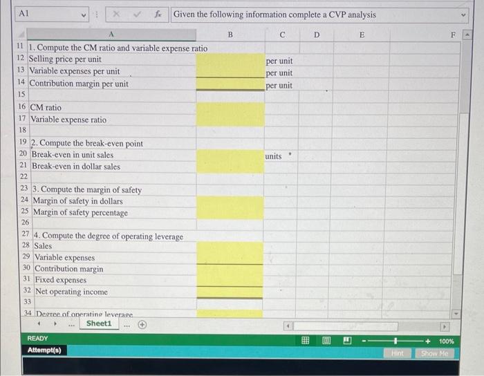 provided its sales and expense data for the most recent period. The