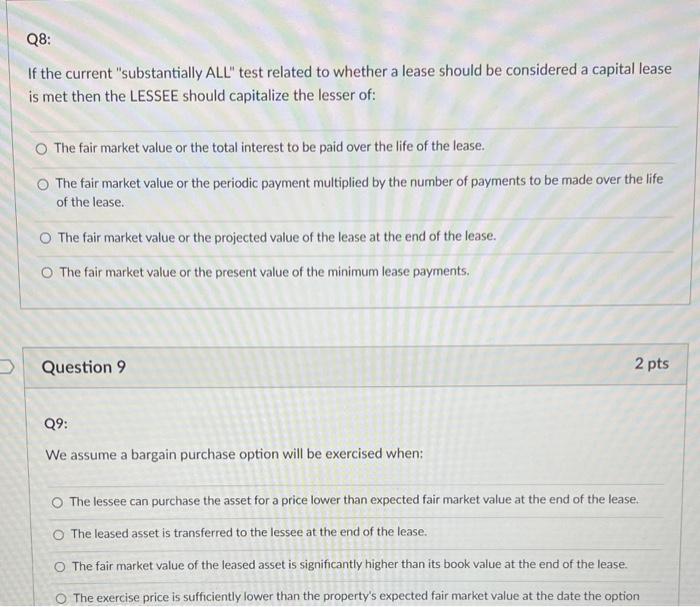  If the current "substantially ALL" test related to whether a lease
