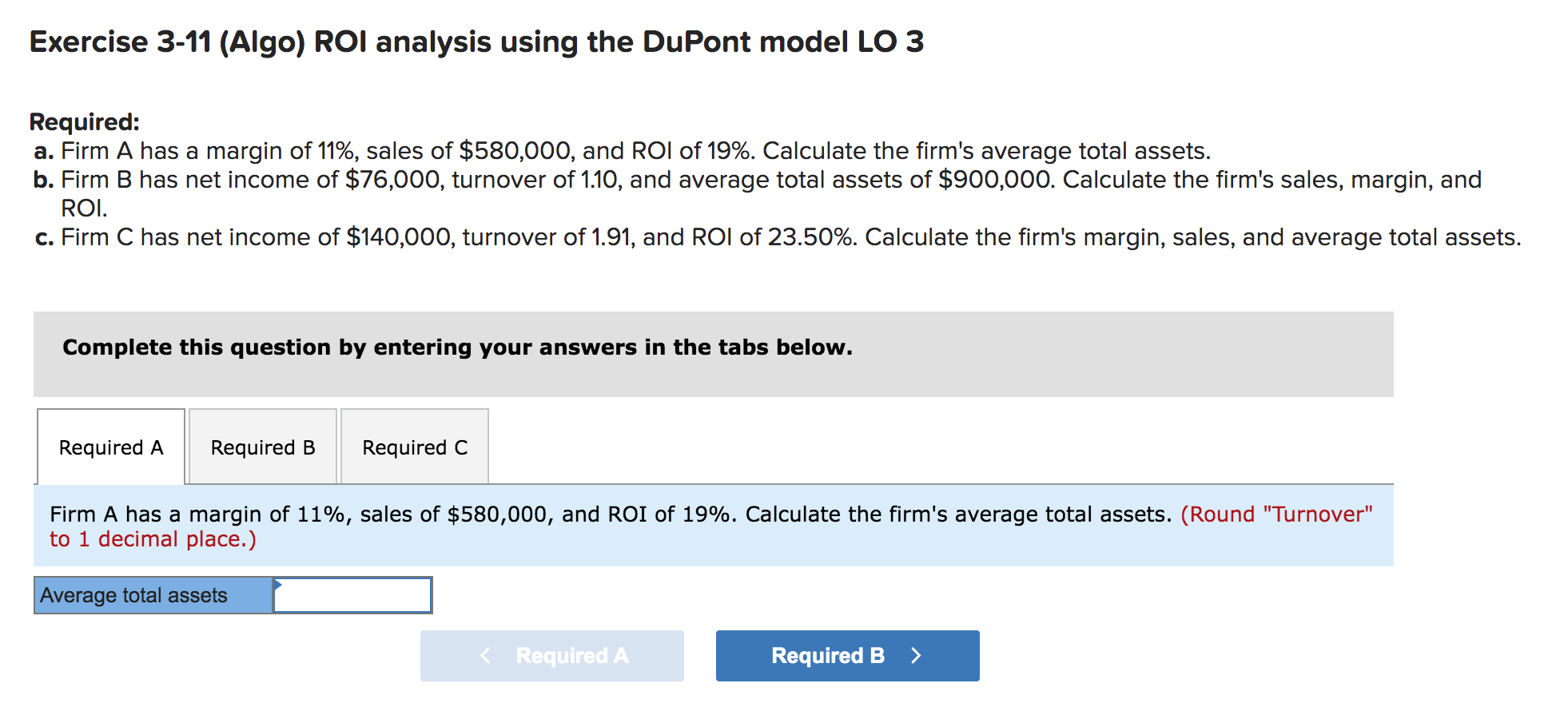 ROI Analysis Using the DuPont Model LO 3 Exercise 3-11 (Algo) ROl