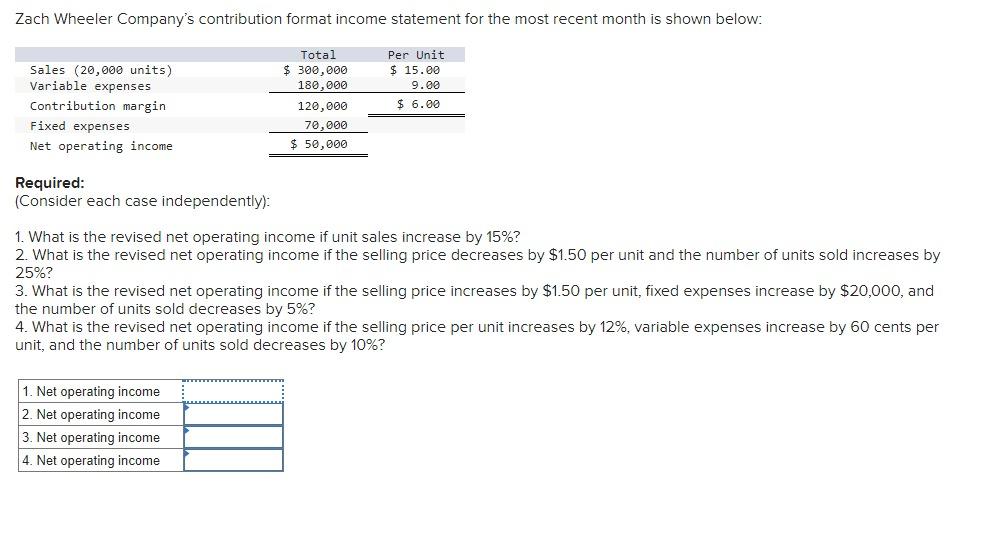  Required: (Consider each case independently): 1. What is the revised net