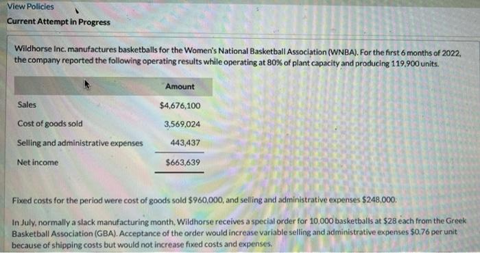 1. Wildhorse Inc Analysis View Policies Current Attempt in Progress Wildhorse Inc.