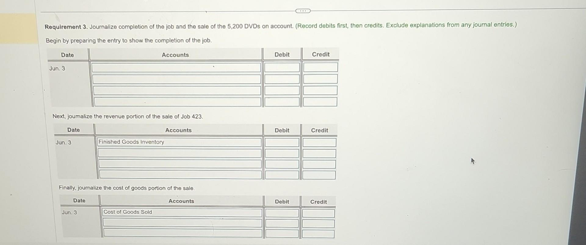 of 5,200 DVDs, Job 423 , for Digital Pictures for $1.40 sales