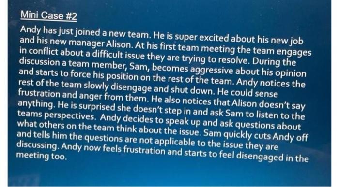  its an organizational bheviour course question case study please help the