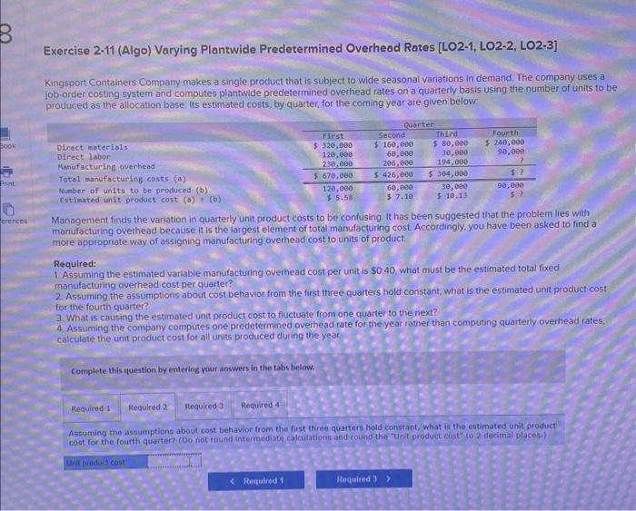 1. Assuming the assumptions about cost behavior from the first three quarters
