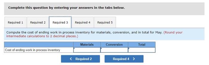 at the start of work in the Mixing Department. The company uses