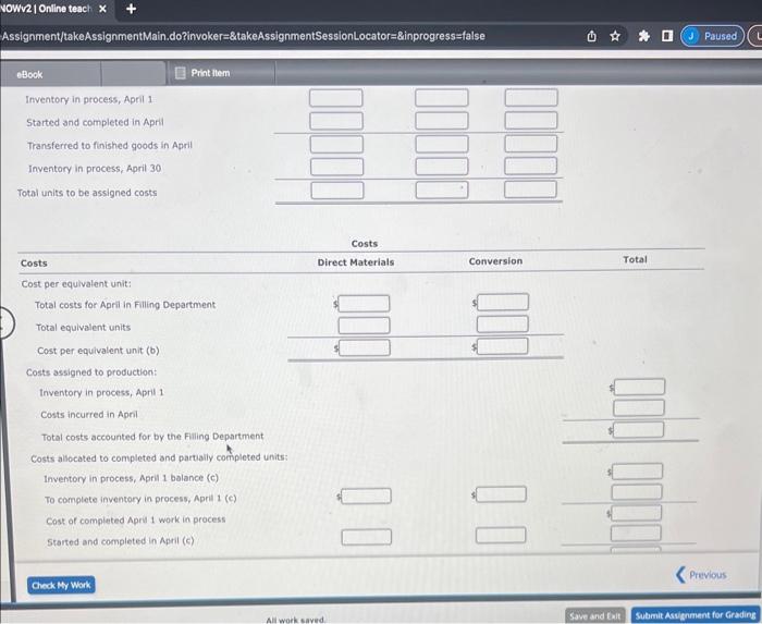 record the costs of processing soup, which requires the cooking and filing