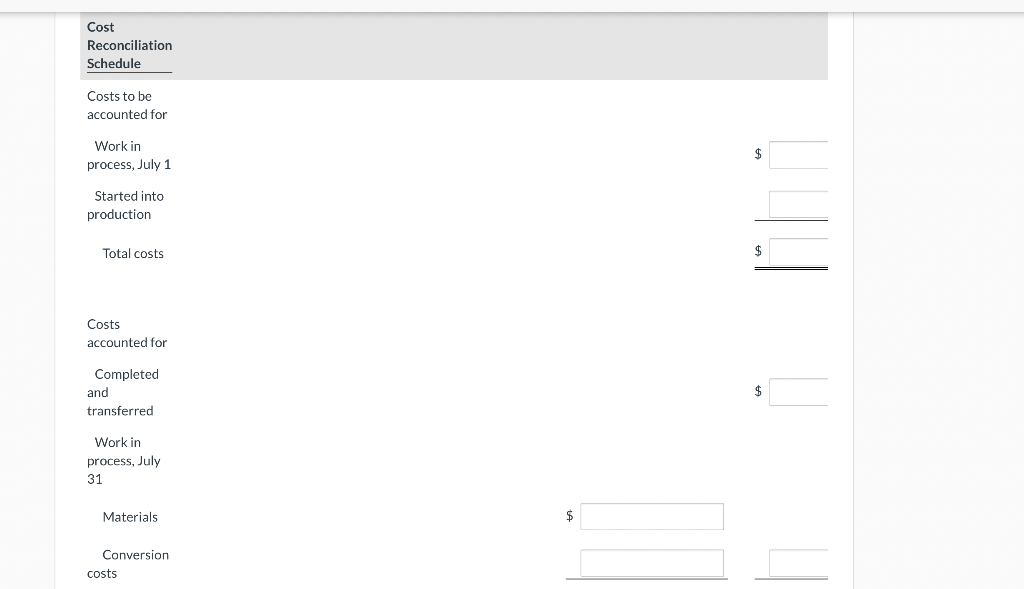 places, e.g. 2.25.) Calculate the assignment of costs to units completed and
