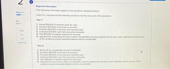 #2 need help Required information The folowing information applies to the questions