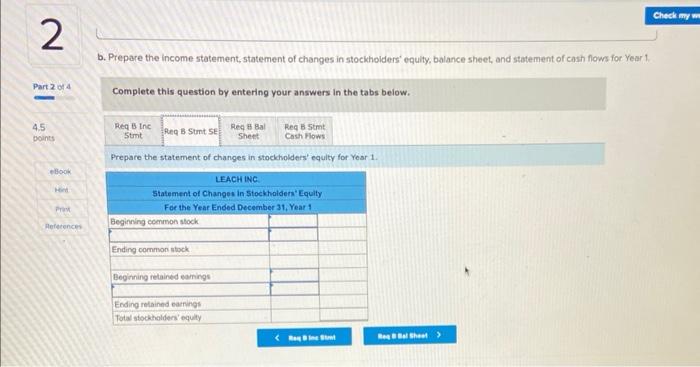 years of its opetations: Year. 1: 1. Hssued $10,000 of common stock