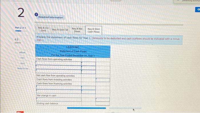 of services and recoked cash. 4. Collected $37,000 cosh from accounts recelvable.