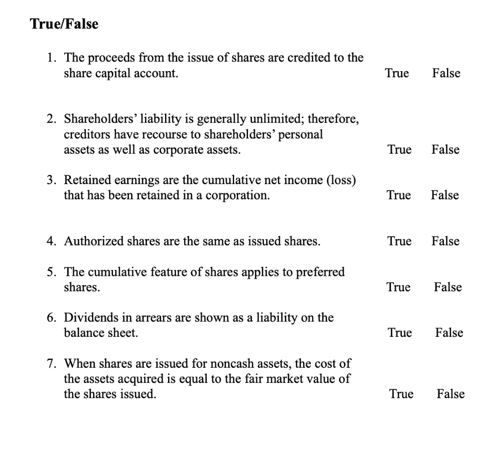 THIS IS ALL ONE QUESTION!!! True/False 1. The proceeds from the issue