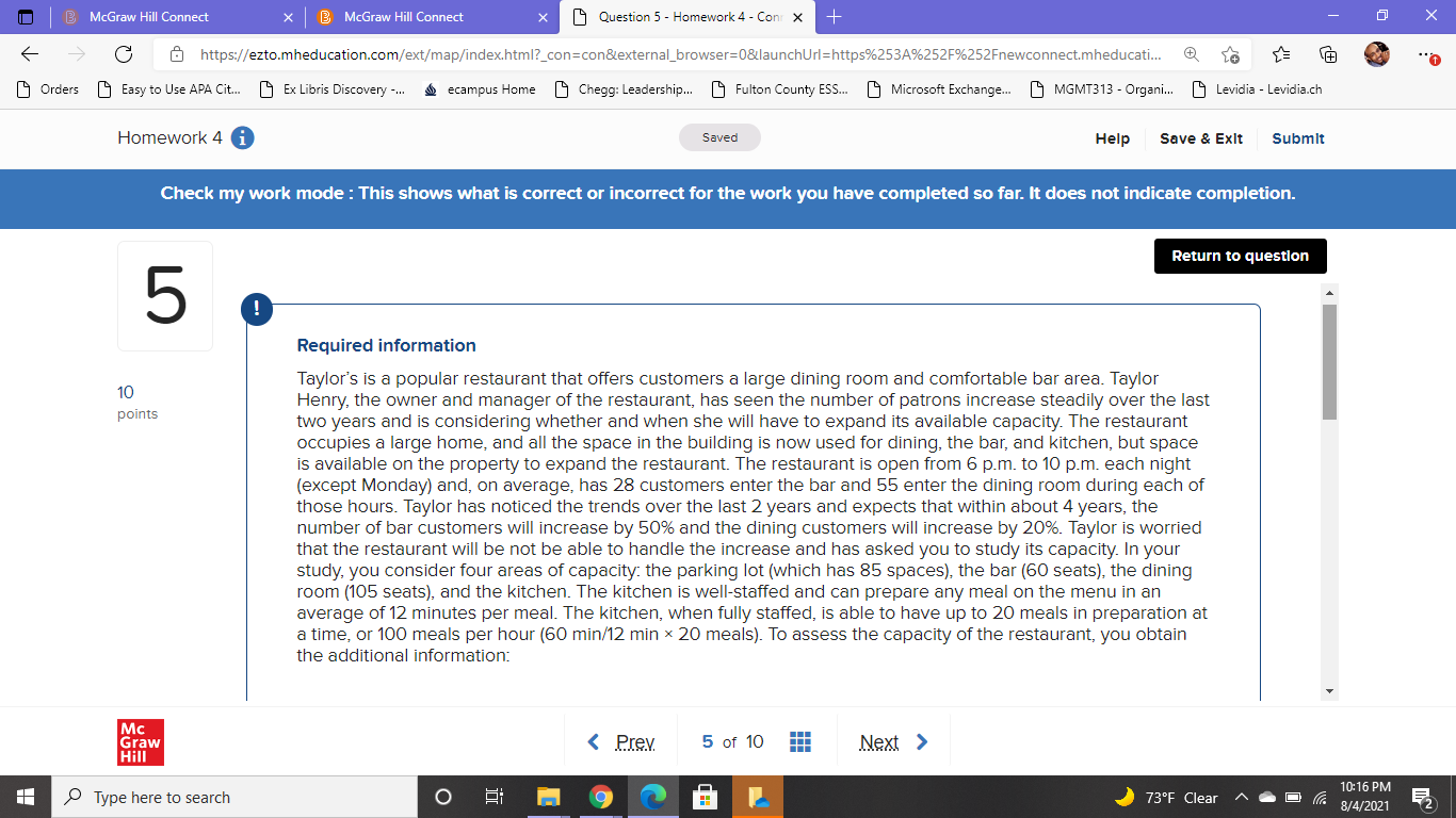  McGraw Hill Connect 2-: I E. McGraw Hill Connect 2-1 B
