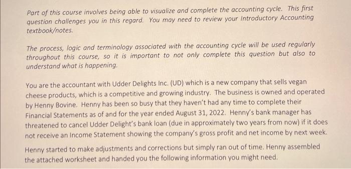 For Studying: Adjusting Entries Part of this course involves being able to