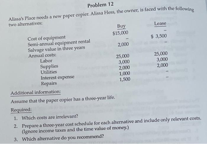 please help. I don't understand this question. Its due today. Problem 12