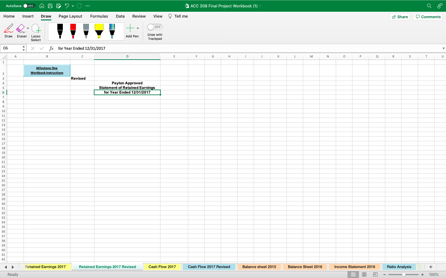 and develop a brief report for management explaining accounting ratios and the