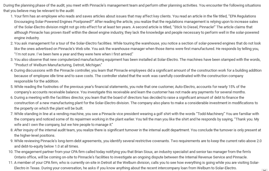 For each situation, describe whether it indicates a potential fraud risk. For