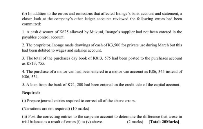 cashbook of Inonge, a sole trader for the month of March, 2020