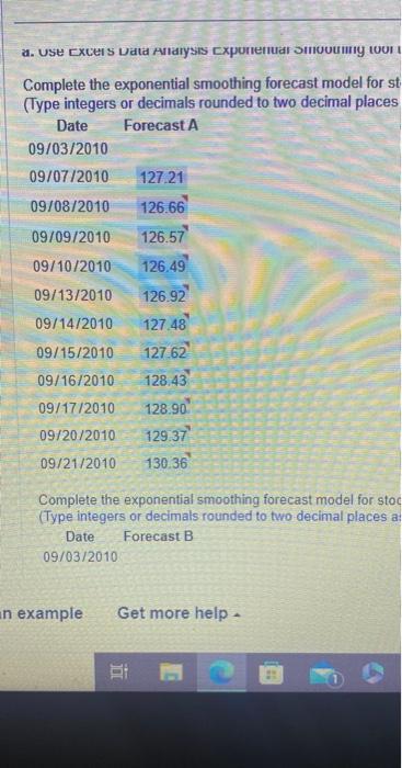 those b. Compute the MAD, MSE, and MAPE for each of the