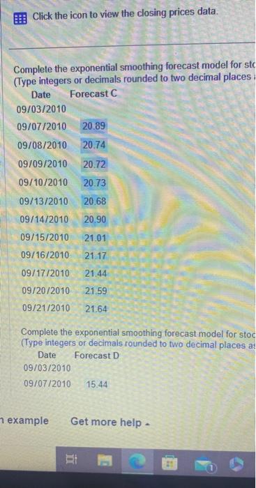 (Type integers or decimals rounded to two decimal places as needed.) Stock