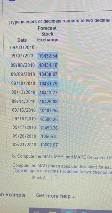 s vatd Arrarysis Exporieruar smouUmy tour Complete the exponential smoothing forecast model