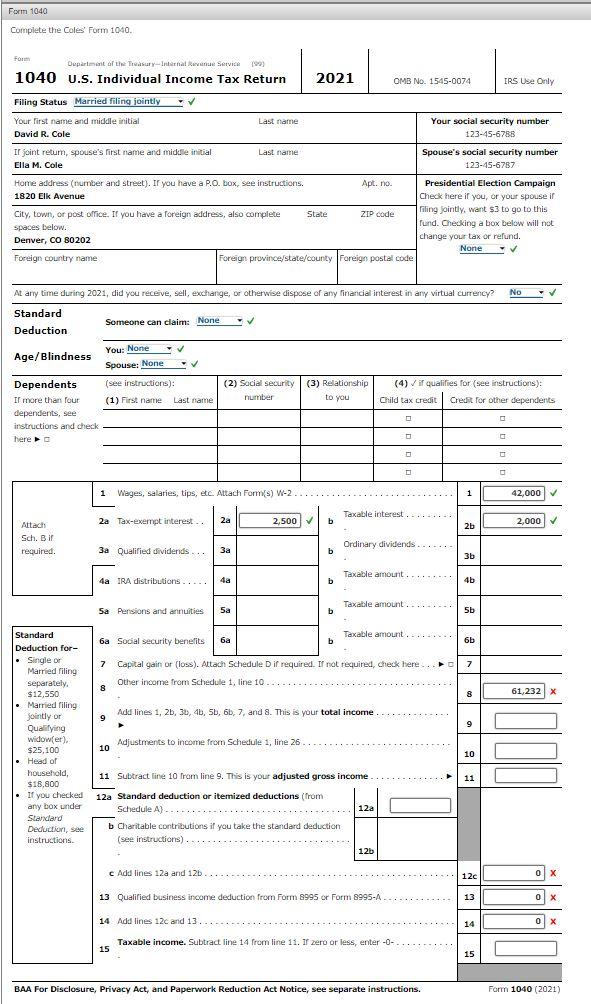 Note: This problem is for the 2021 tax year. David R. and