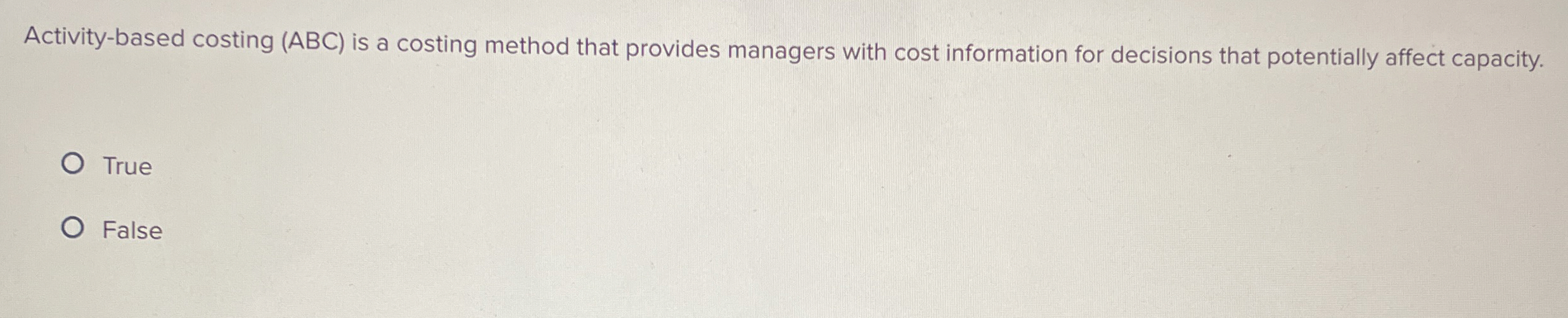  Activity-based costing (ABC) is a costing method that provides managers with