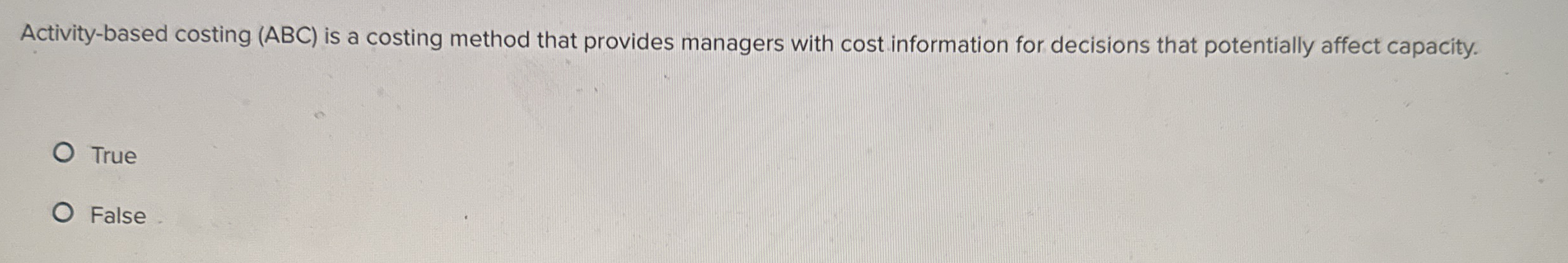  Activity-based costing (ABC) is a costing method that provides managers with