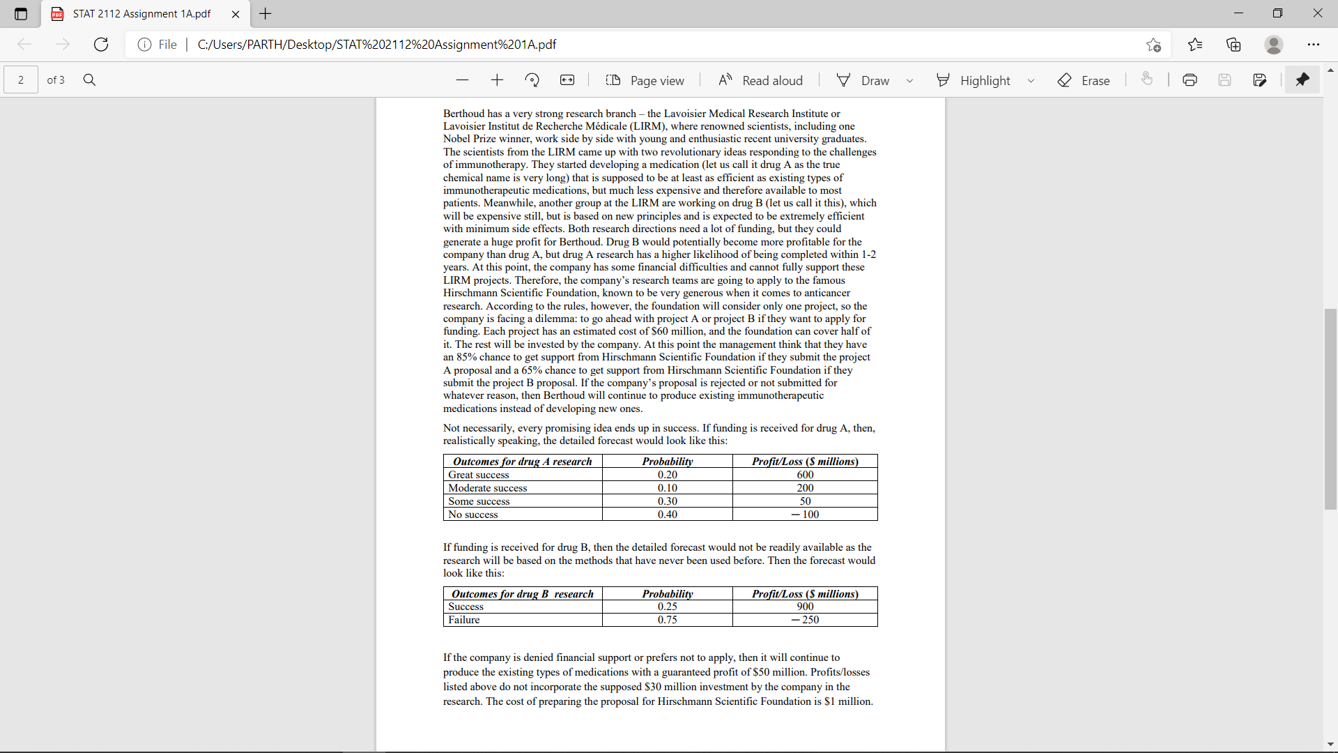 C:/Users/PARTH/Desktop/STAT%202112%20Assignment%201A.pdf . . . of 3 Q + Page view A Read