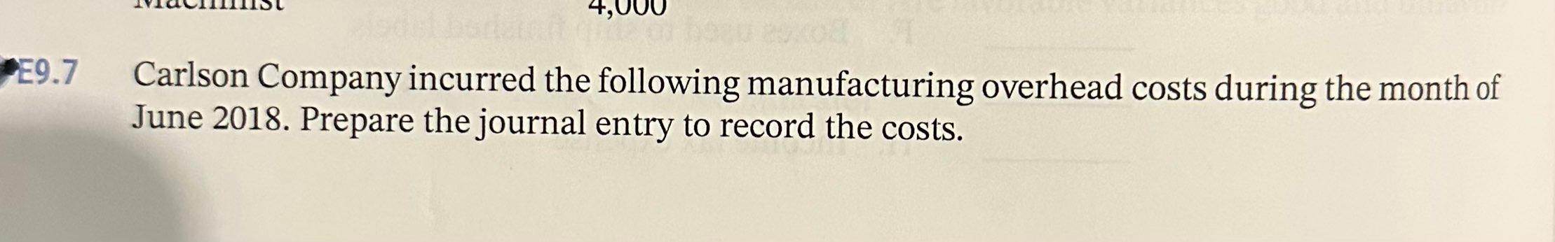 Introduction to Accounting An Integrated Approach Eighth Edition Chapter 9 E9.7 Carlson