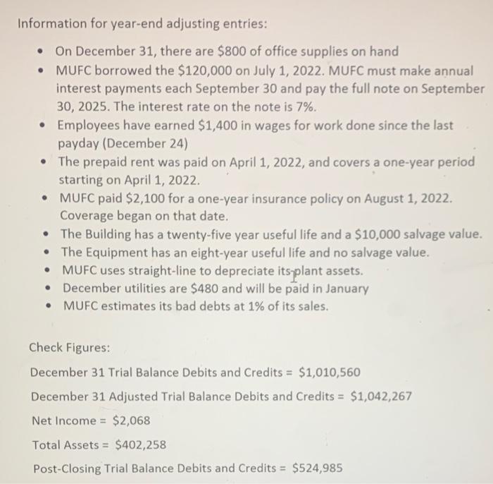 (remaining transactions, required adjusting entries, closing entries) in excel with the date,