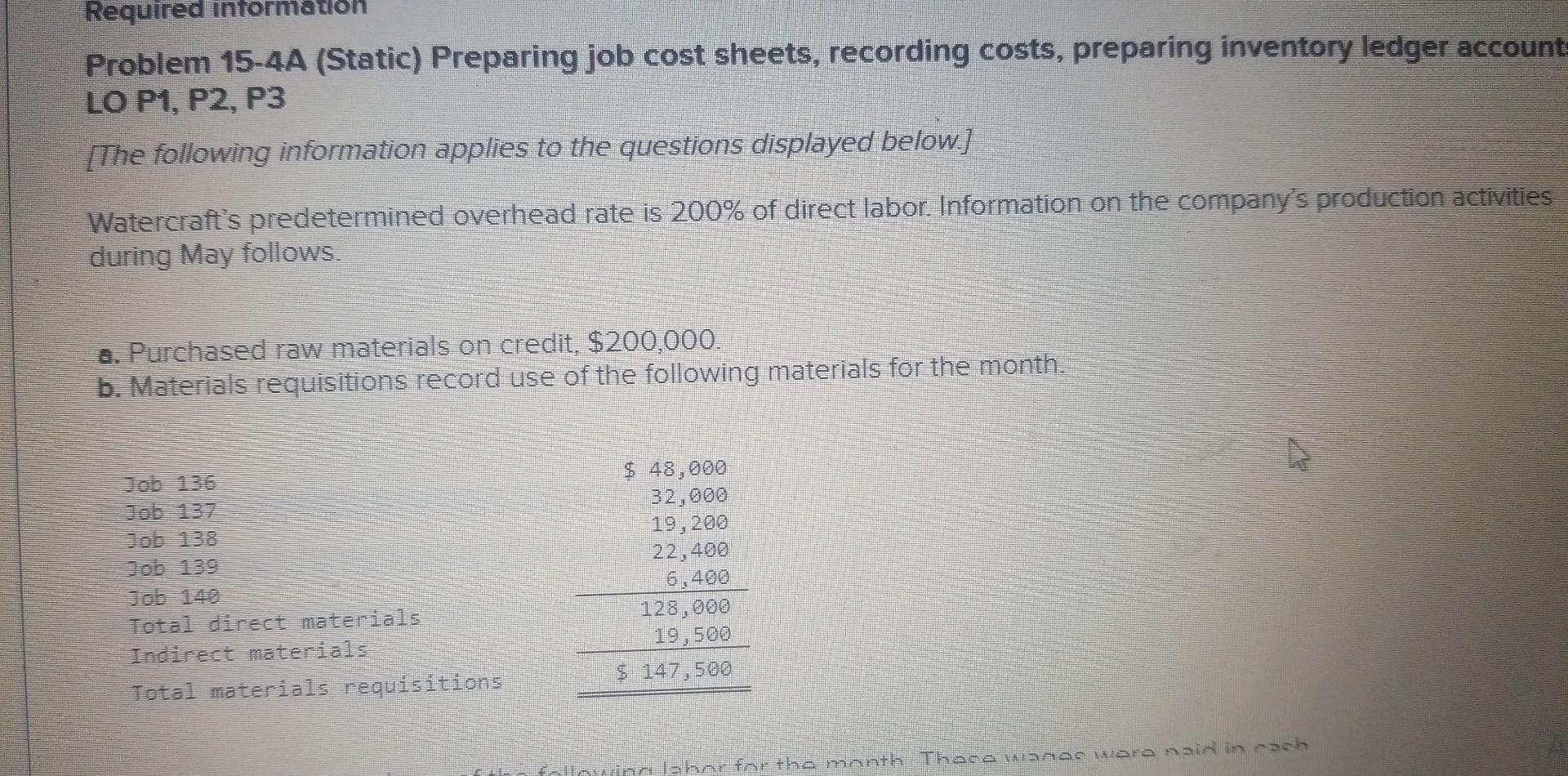  Please help me. This all one question Problem 15-4A (Static) Preparing